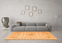 Machine Washable Abstract Orange Contemporary Rug, wshcon499org
