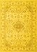 Machine Washable Abstract Yellow Contemporary Rug, wshcon499yw