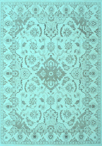 Abstract Light Blue Contemporary Rug, con499lblu