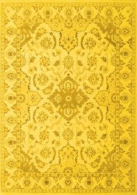 Abstract Yellow Contemporary Rug, con499yw