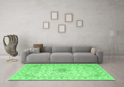 Machine Washable Abstract Emerald Green Contemporary Area Rugs in a Living Room,, wshcon499emgrn