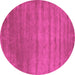 Round Machine Washable Abstract Pink Contemporary Rug, wshcon49pnk