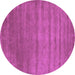 Round Abstract Purple Contemporary Rug, con49pur