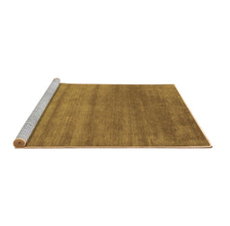 Sideview of Machine Washable Abstract Brown Contemporary Rug, wshcon49brn