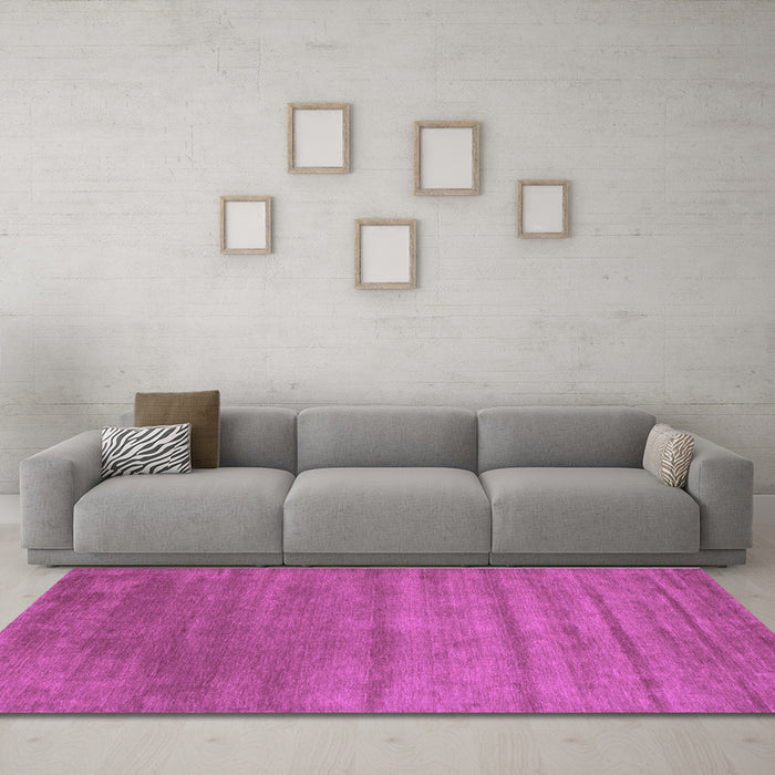 Machine Washable Abstract Purple Contemporary Area Rugs in a Living Room, wshcon49pur