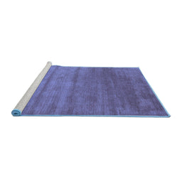 Sideview of Machine Washable Abstract Blue Contemporary Rug, wshcon49blu