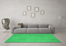 Machine Washable Abstract Green Contemporary Area Rugs in a Living Room,, wshcon4grn