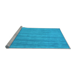 Sideview of Machine Washable Abstract Light Blue Contemporary Rug, wshcon4lblu
