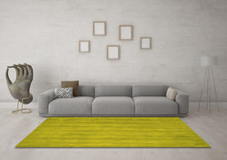 Machine Washable Abstract Yellow Contemporary Rug in a Living Room, wshcon4yw