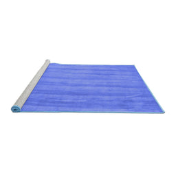 Sideview of Machine Washable Abstract Blue Contemporary Rug, wshcon4blu