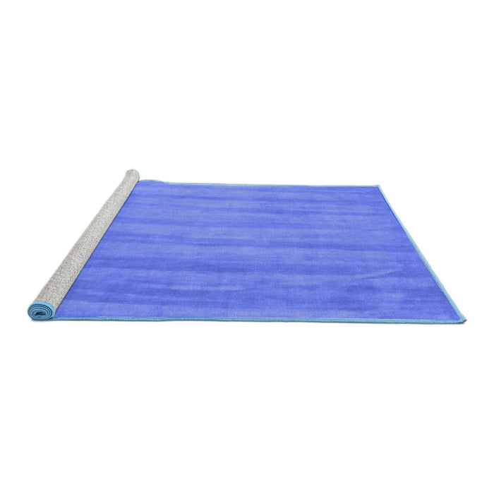 Sideview of Machine Washable Abstract Blue Contemporary Rug, wshcon4blu