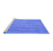 Sideview of Machine Washable Abstract Blue Contemporary Rug, wshcon4blu