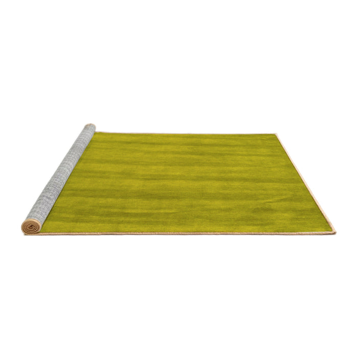 Sideview of Machine Washable Abstract Yellow Contemporary Rug, wshcon4yw