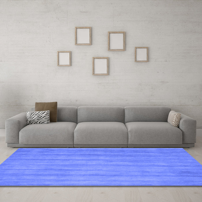 Machine Washable Abstract Blue Contemporary Rug in a Living Room, wshcon4blu