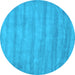 Round Abstract Light Blue Contemporary Rug, con4lblu