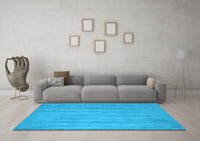 Machine Washable Abstract Light Blue Contemporary Rug, wshcon4lblu