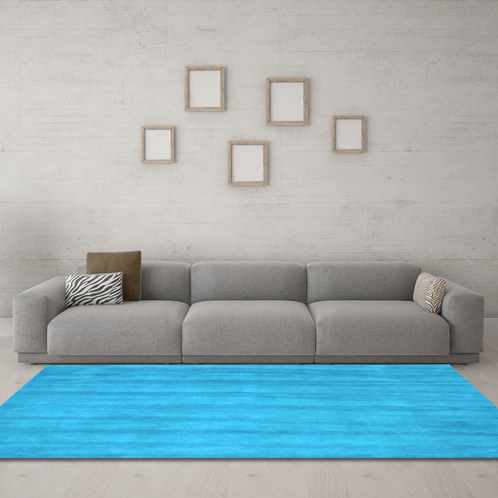 Machine Washable Abstract Light Blue Contemporary Rug in a Living Room, wshcon4lblu