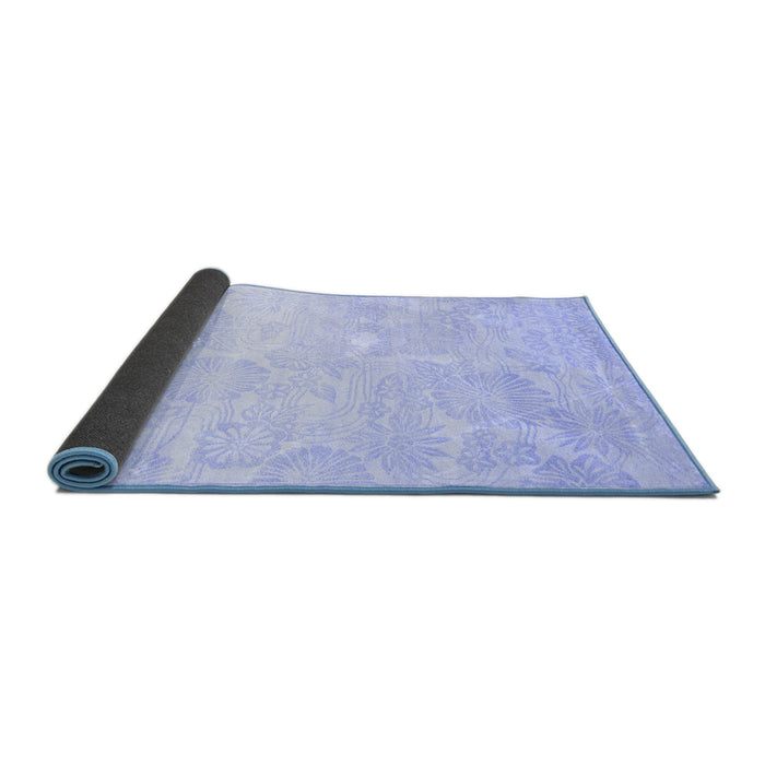 Sideview of Abstract Blue Contemporary Rug, con500blu