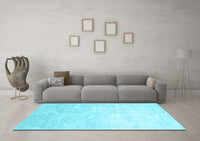 Machine Washable Abstract Light Blue Contemporary Rug, wshcon500lblu