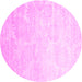 Round Abstract Pink Contemporary Rug, con500pnk