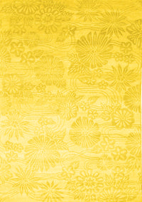 Abstract Yellow Contemporary Rug, con500yw