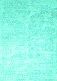 Abstract Turquoise Contemporary Rug, con500turq