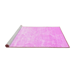 Sideview of Machine Washable Abstract Pink Contemporary Rug, wshcon500pnk
