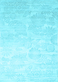 Abstract Light Blue Contemporary Rug, con500lblu