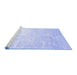 Sideview of Machine Washable Abstract Blue Contemporary Rug, wshcon500blu