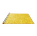 Sideview of Machine Washable Abstract Yellow Contemporary Rug, wshcon500yw