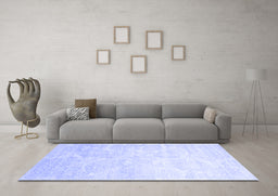 Machine Washable Abstract Blue Contemporary Rug in a Living Room, wshcon500blu