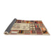 Thickness of Contemporary Brown Red Patchwork Rug, con501