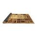 Sideview of Patchwork Brown Transitional Rug, con501brn