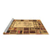 Sideview of Machine Washable Patchwork Brown Transitional Rug, wshcon501brn