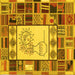 Square Patchwork Yellow Transitional Rug, con501yw