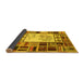 Sideview of Patchwork Yellow Transitional Rug, con501yw