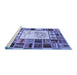 Sideview of Machine Washable Patchwork Blue Transitional Rug, wshcon501blu
