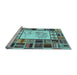 Sideview of Machine Washable Patchwork Light Blue Transitional Rug, wshcon501lblu