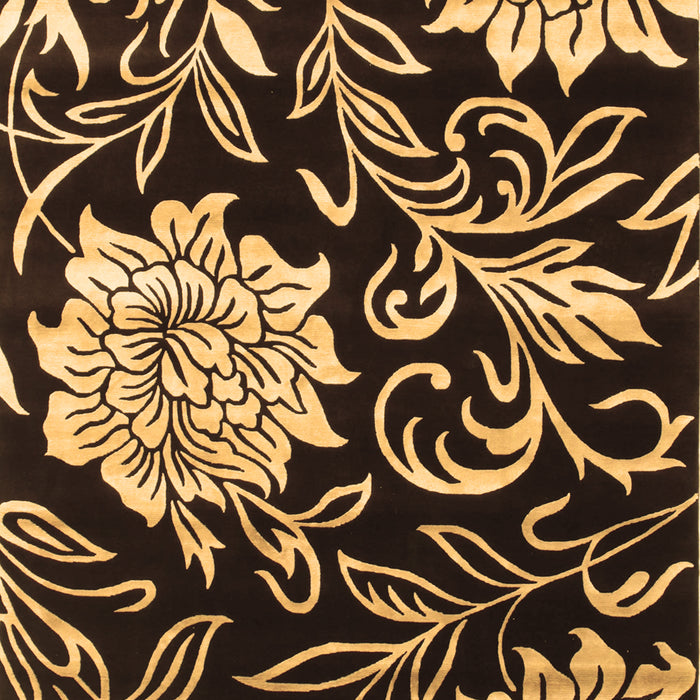 Abstract Brown Contemporary Rug, con502brn