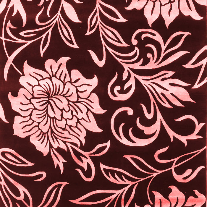 Machine Washable Abstract Red Contemporary Rug, wshcon502red