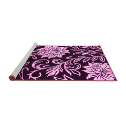 Sideview of Machine Washable Abstract Pink Contemporary Rug, wshcon502pnk