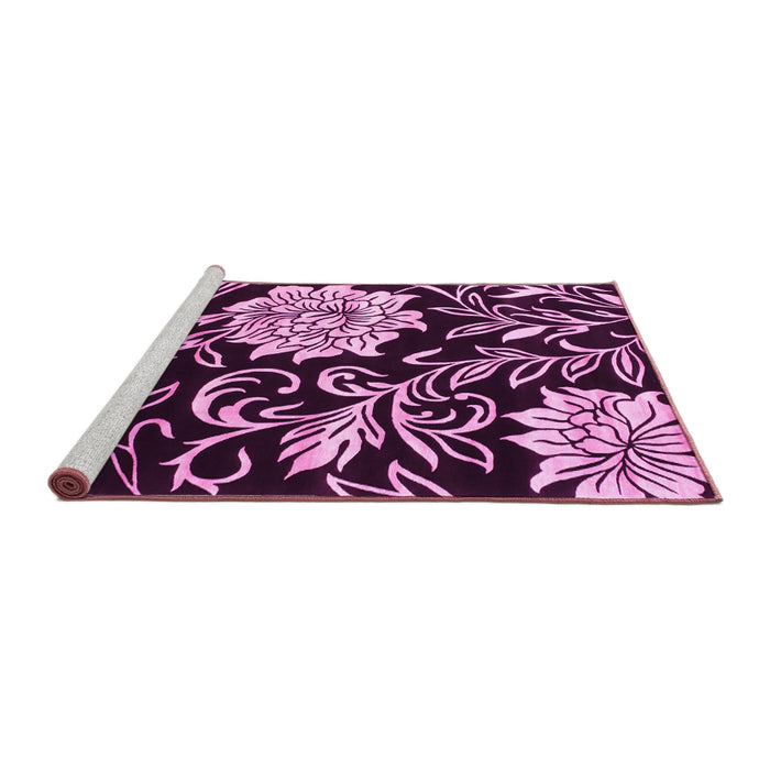 Sideview of Machine Washable Abstract Pink Contemporary Rug, wshcon502pnk