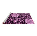 Sideview of Machine Washable Abstract Pink Contemporary Rug, wshcon502pnk