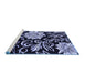 Sideview of Machine Washable Abstract Blue Contemporary Rug, wshcon502blu