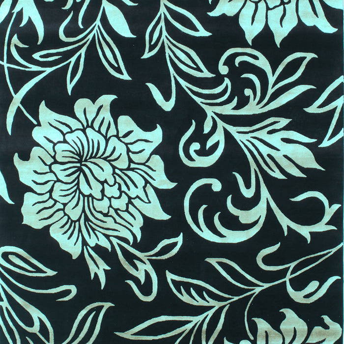 Machine Washable Abstract Light Blue Contemporary Rug, wshcon502lblu