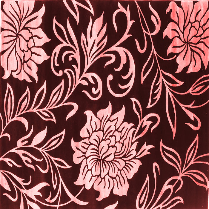 Machine Washable Abstract Red Contemporary Rug, wshcon502red