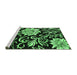 Sideview of Machine Washable Abstract Emerald Green Contemporary Area Rugs, wshcon502emgrn