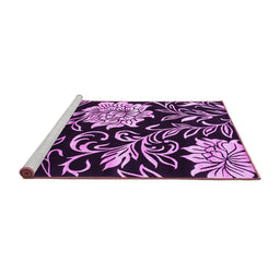 Sideview of Machine Washable Abstract Purple Contemporary Area Rugs, wshcon502pur