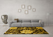 Machine Washable Abstract Yellow Contemporary Rug in a Living Room, wshcon502yw