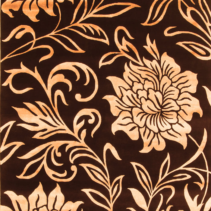 Abstract Orange Contemporary Rug, con502org